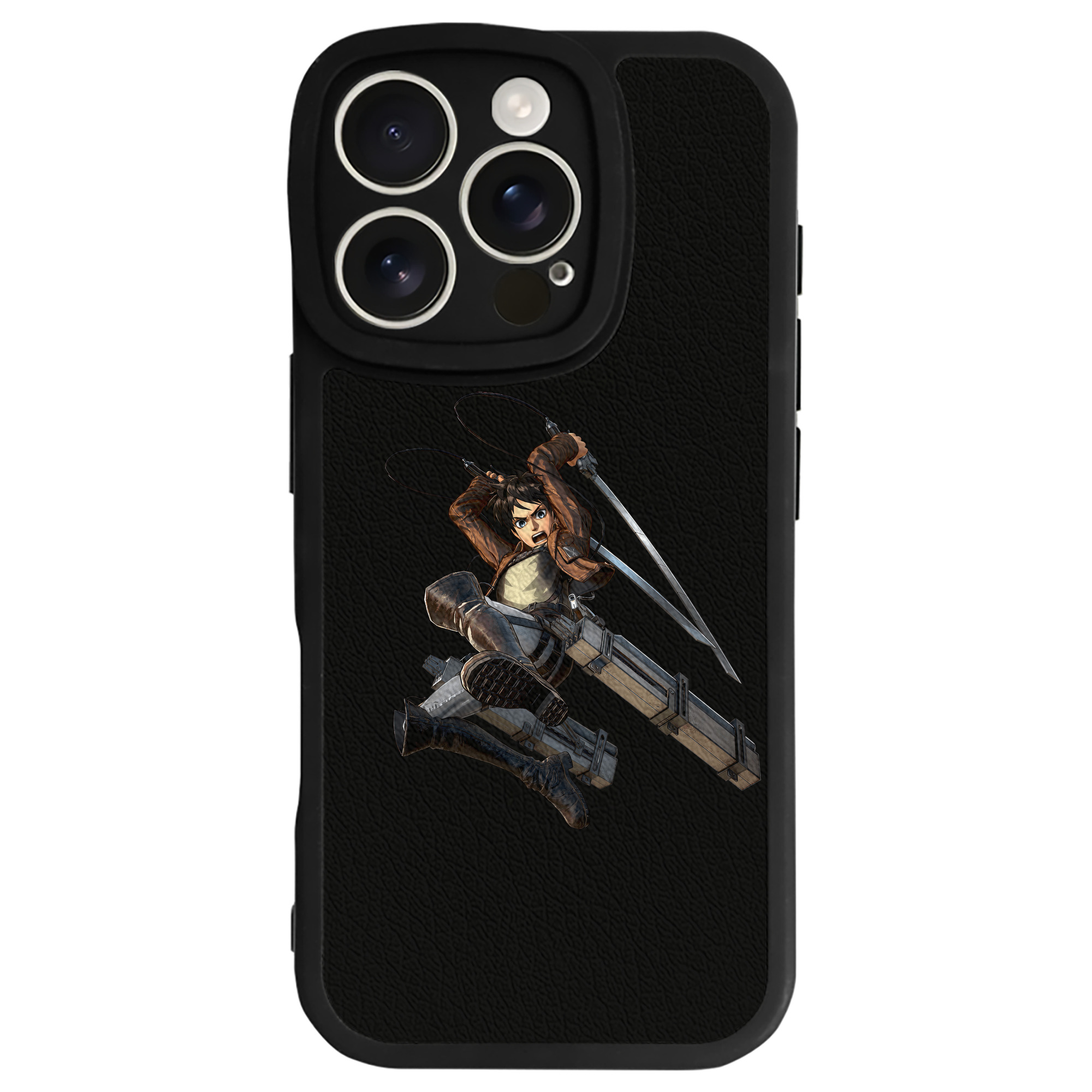 （画像用） 進撃の巨人 エレン･イェーガー Attack on Titan Eren Jäger 【iPhone 16シリーズ対応】シリコンスマホケース（レザー調） 材質：シリコン